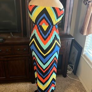 Fashionomics brand strapless maxi dress size small